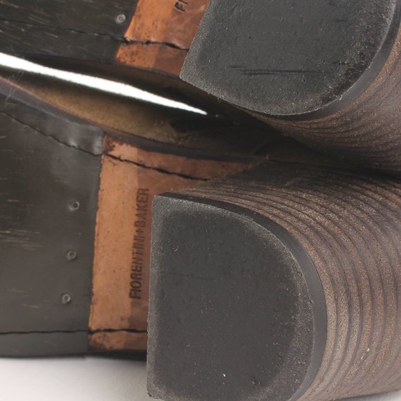 FIORENTINI + BAKER Block Heel Boots Bootie Size EU 39 US 9 Green/Taupe - Picture 10 of 16